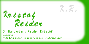 kristof reider business card