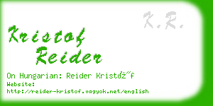 kristof reider business card